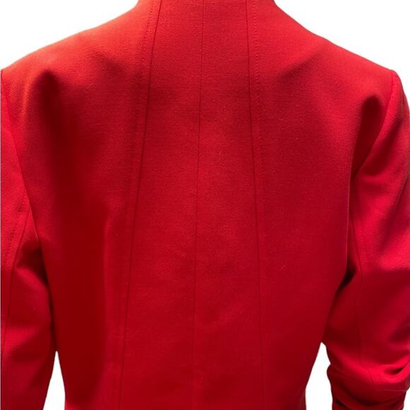Trouvé Blazer Long Sleeves Womens S Red Single Fitted Breasted Stretch - Picture 8 of 14